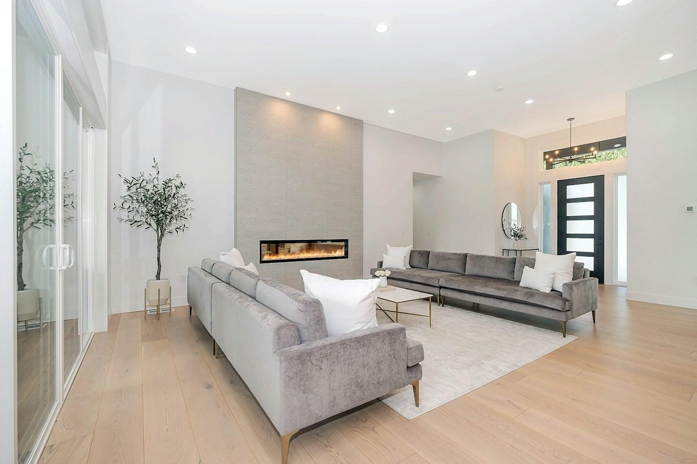 Bright open living room, stock placeholder photo